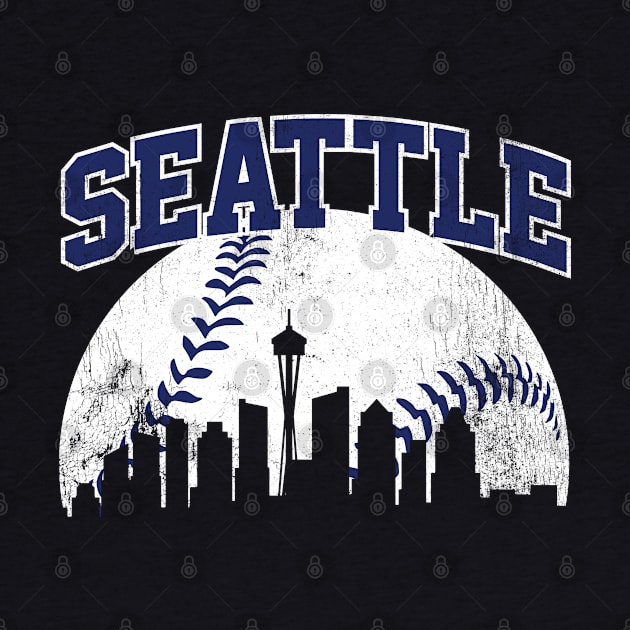 Vintage Seattle Skyline City Gameday Retro Vintage by DetourShirts